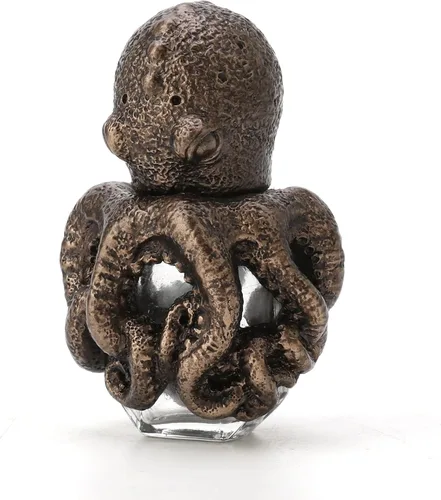 Vista 8 de Veronese Design 0.28 oz enojado pulpo Rollerball botella de perfume de resina estatuilla pintada a mano acabado de bronce