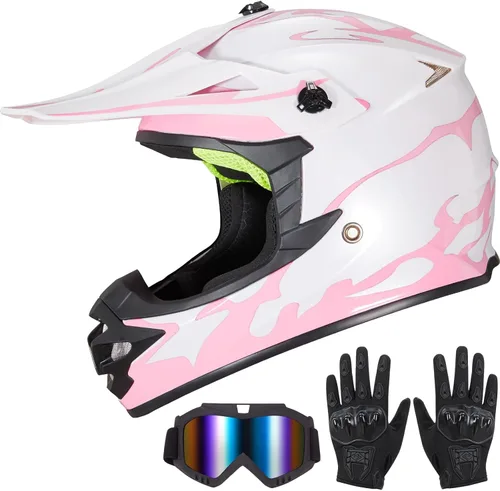 Vista 13 de Casco de Bicicleta de Tierra para Jóvenes Niños para Niños y Niñas, F001 Casco de Motocicleta de Cara Completa para Todoterreno ATV Conducción