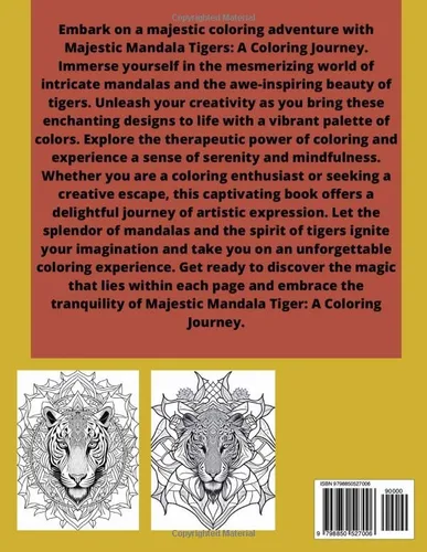 Vista 2 de Majestic Mandala Tigers A Coloring Journey (Majestic Mandala Creatures A Coloring Journey)