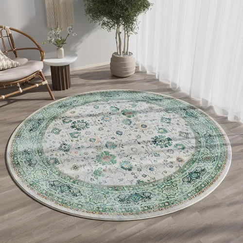 Vista 191 de Rugcomf Alfombra de Entrada de 2'x3' - Patrón Paisley, Tapete para Puerta de Entrada Interior, Floral Vintage, Lavable a Máquina, Alfombra
