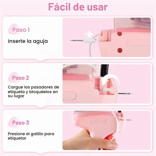 Vista 4 de Stitch Gun for Clothes, Tagging Gun for Clothing, Stitchy Micro Stitch Gun with Case, Includes 5 Needles, 500 Black & 500 White Micro Fasteners, 100