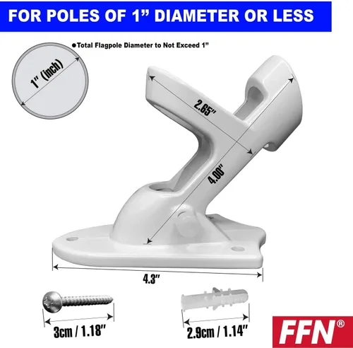 Vista 2 de FFN Mástil de bandera telescópico de aluminio giratorio sin enredos de 6 pies y soporte para banderas de 3 x 5 pies o 2 x 3 pies, incluye una