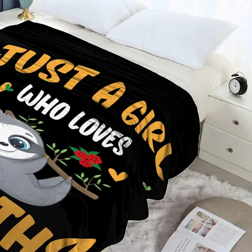 Vista 3 de Manta Girl Loves Sloths Mantas Suaves y Mantas de Franela Acogedora Liviana Colcha Regalo Perfecto para Cama Sofá Sillón-40 x 30 Extra Pequeña