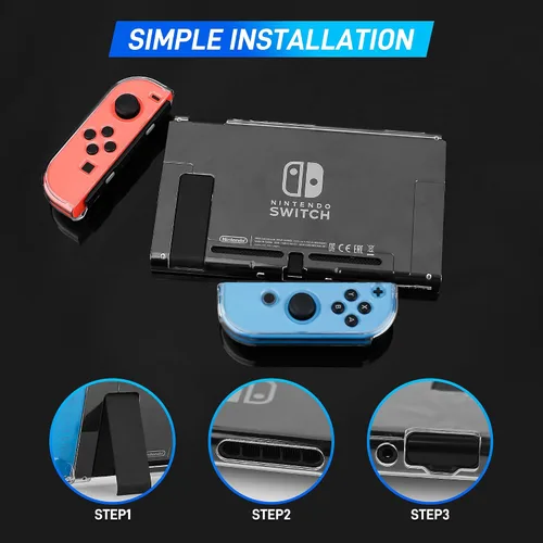 Vista 3 de FANPL Funda para Nintendo Switch, paquete de accesorios 15 en 1, funda de transporte para Switch y controlador Joy Con con piel protectora rígida
