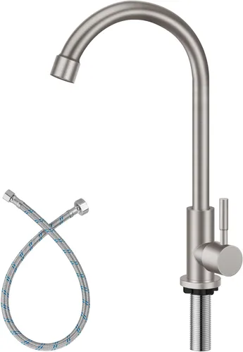 Vista 9 de Aolemi Agua fría solo grifo de cocina grifo negro 304 fregadero de acero inoxidable grifo de arco alto