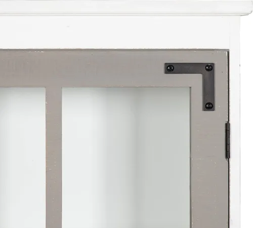 Vista 5 de Kate and Laurel Hutchins - Gabinete de pared rústico decorativo, 19.5 x 6 x 31.5 pulgadas, color blanco y gris, gabinete de estilo granja con puerta