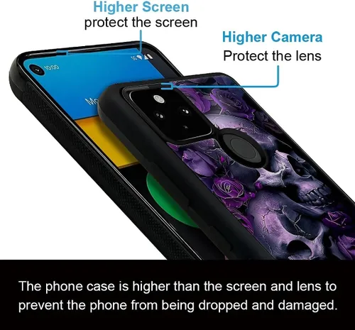 Vista 733 de Compatible con Google Pixel 4A 5G Mobile Case Creative Acrylic Panel trasero Silicona Protección Grip especialmente diseñado para Google Pixel 4A 5G