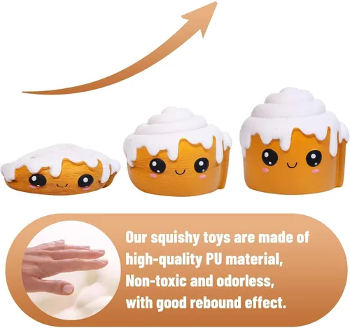 Vista 2 de Anboor 4 piezas Squishies Hot Dog Cake Pan Donut Kawaii perfumado suave levantamiento lento exprimir alivio del estrés niños juguete Navidad