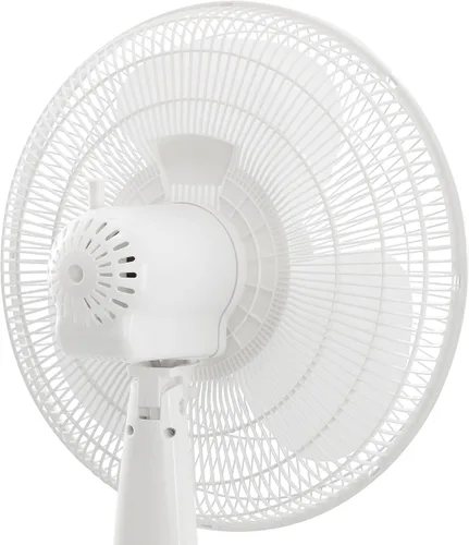Vista 5 de Vie Air Ventilador de soporte oscilante de 3 velocidades de 16 pulgadas con temporizador de 7.5 horas, 1400 RMS y control remoto (blanco)