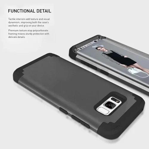 Vista 6 de Funda de teléfono para Samsung Galaxy S8 Plus, cubierta dura, a prueba de golpes, silicona suave, híbrida, tres capas, resistente, accesorios