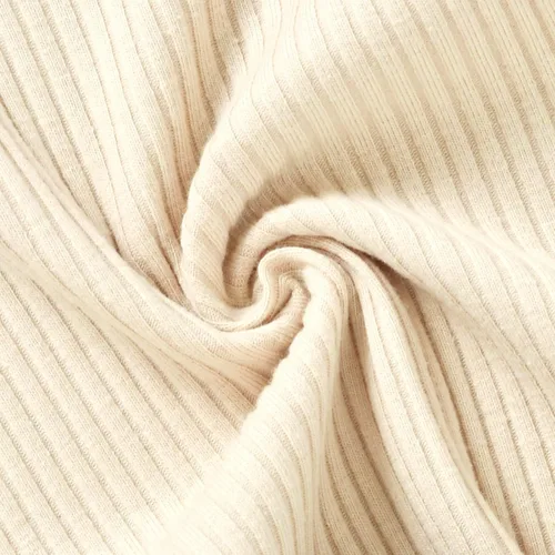 Vista 7 de Aalizzwell Conjunto de mameluco acanalado para bebés y niñas prematuros, para otoño e invierno Beige