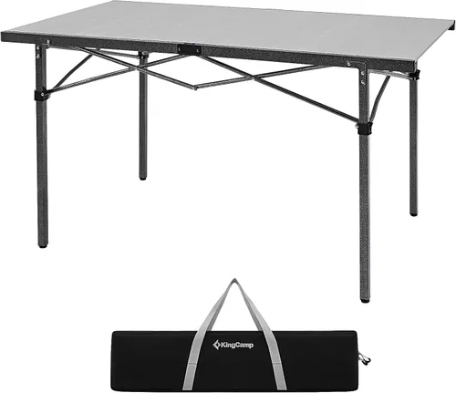 Vista 17 de KingCamp Mesa de Campamento Enrollable de Aluminio Plegable, Ligera, Grande, Portátil, Mesa de Campamento Plegable para Picnic, Camping, Barbacoa