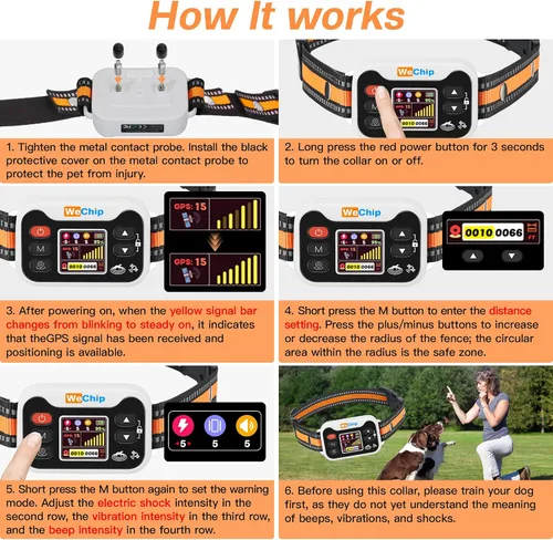 Vista 7 de Collar para perro con GPS con 3 modos de corrección, sistema inalámbrico de valla para perro con apertura al aire libre IPX7 impermeable