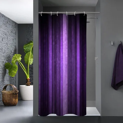 Vista 23 de Gibelle Cortina de ducha pequeña de 36 x 72 pulgadas, juego estrecho medio negro y gris, tela moderna abstracta para baño, textura de vidrio fresco