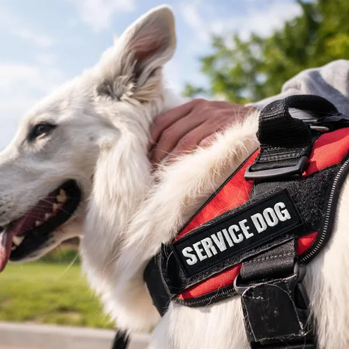 Vista 4 de 2 parches para perros con soporte de gancho para chalecos de animales de servicio, arneses