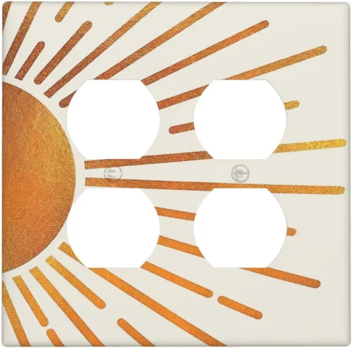 Vista 16 de Cubiertas de Interruptor de Luz de 1 Gang con Estrella de Mar y Concha Marina en Tablero de Madera, Placas de Pared Sin Dispositivo, Placa Frontal