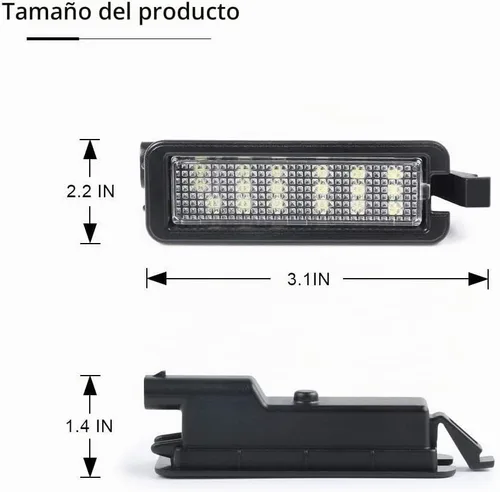 Vista 4 de Gempro Lámparas LED para placa de matrícula para Dodge Charger Challenger Pacifica Jeep Compass Chrysler 300 2015-2022, 6000 K, blanco, 1 unidad