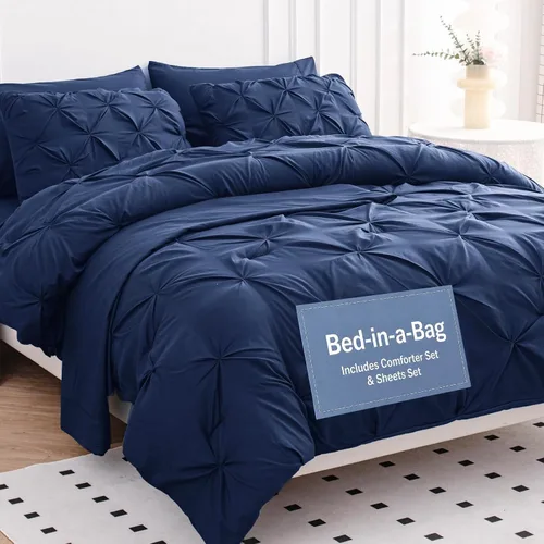 Vista 11 de LANE LINEN Juego de edredón individual de 5 piezas - Ropa de cama con diseño clásico de puntada pintuck - con 1 edredón, 1 funda de almohada, 1