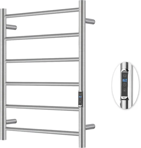 Vista 25 de Toalleros térmicos para baño, calentadores eléctricos de toallas para montar en la pared con temporizador y control de temperatura, calentador