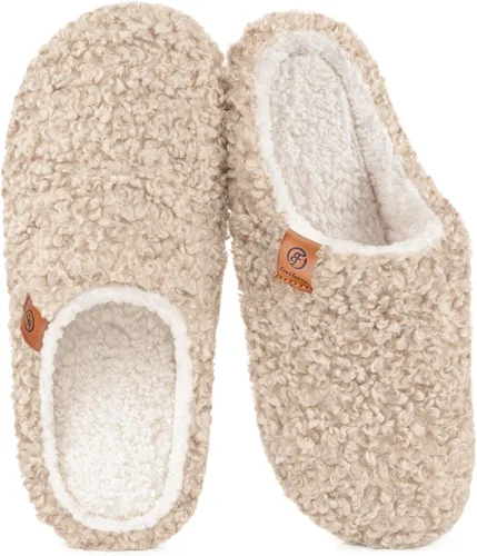 Vista 13 de EverFoams - Zapatillas de casa para mujer, suaves y cómodas, con espuma viscoelástica, para interior Beige
