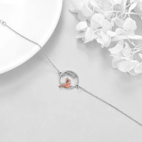 Vista 2 de YAFEINI Animal Bracelet Sterling Silver SlothHummingbirdAxolotlPenguinRed Panda Bracelet Cute Animal Jewelry for Women Girls Gifts