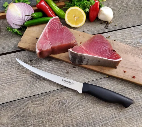 Vista 4 de Ergo Chef Prodigy Series - Cuchillo de filete flexible curvado de 7.5 pulgadas, hoja de acero inoxidable de alto carbono, mango ergonómico