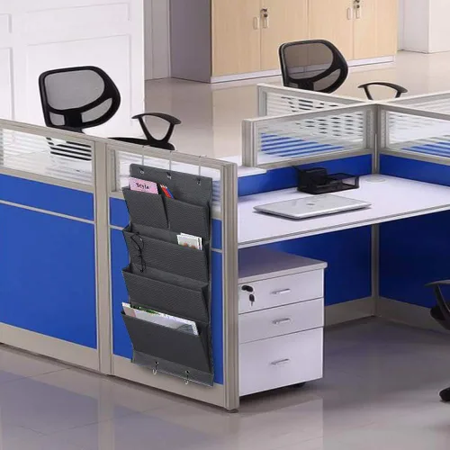 Vista 4 de Organizador de 5 bolsillos para colgar sobre la puerta y almacenamiento con ganchos, montaje en pared, suministros de oficina, carpetas de archivos
