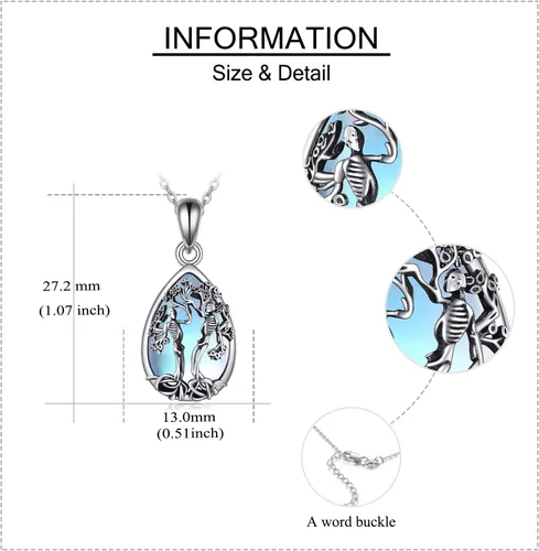 Vista 72 de ONEFINITY Collar de plata de ley 925 con diseño de árbol de la vida con colgante de nudo celta de concha de abulón para mujer