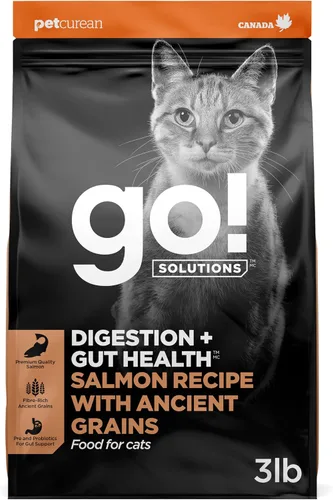 Vista 15 de Go! Solutions Digestión + salud intestinal, comida seca para gatos, receta de pollo con granos antiguos, bolsa de 3 libras Fiber-Rich Kibble for