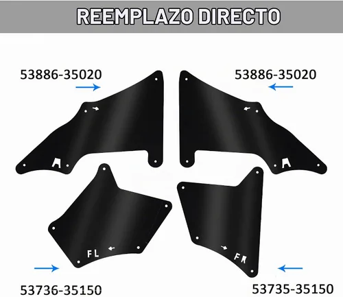 Vista 3 de ECOTRIC Protector contra salpicaduras compatible con Toyota 4 Runner 2003-2022 2007-2014 FJ Cruiser 2003-2020 Land Cruiser 2003-2020 Lexus GX460