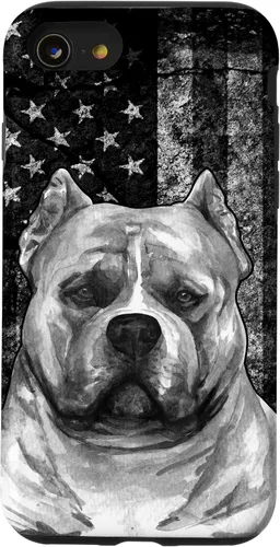 Vista 18 de Patriotic American Bully Dog on Grunge American Flag Dog Case for iPhone 17