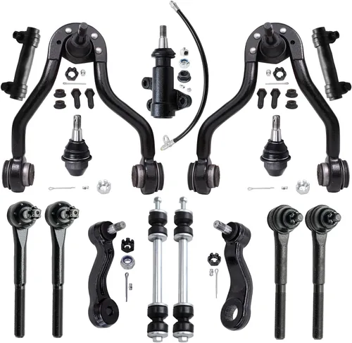 Vista 100 de Detroit Axle - Kit de suspensión frontal de 15 piezas para Jeep Grand Cherokee 99-04 1999 2000 2001 2002 2003 2004, brazos de control superior e