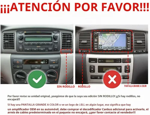 Vista 2 de Para Toyota Corolla 2003-2008 Car CarPlay Android Navegación Automática Estéreo GPS Radio 9 "IPS Pantalla Táctil Headunit Tablet Media Player, si