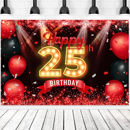 Vista 8 de Cartel de feliz cumpleaños 10 años, fondo rojo y negro, decoraciones de cumpleaños para niñas y niños de 10 años, artículos de fotografía