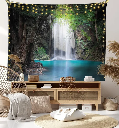 Vista 52 de Lunarable Tapiz azul, piscina temática de competición deportiva con carriles imagen de pictograma acuático, decoración de tela para colgar