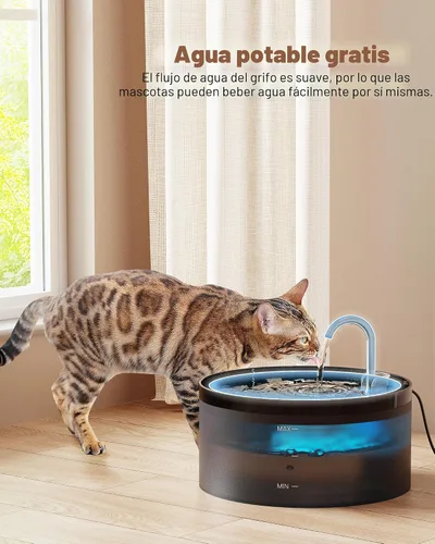 Vista 7 de Fuente de agua para gatos: fuente para gatos de 108 oz/3.2 L, dispensador de bebida súper silencioso para mascotas, fuentes de agua para gatitos