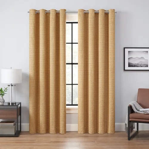 Vista 13 de Eclipse Claire Magnitech Cortina 100% opaca con ojales, panel de cortina para ventana, cierre magnético sin costuras para dormitorio, sala de estar