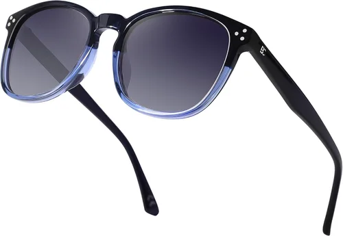 Vista 6 de Gafas de sol polarizadas para mujer con protección UV para mujer, a la moda, grandes sombras con marco de acetato BC2110