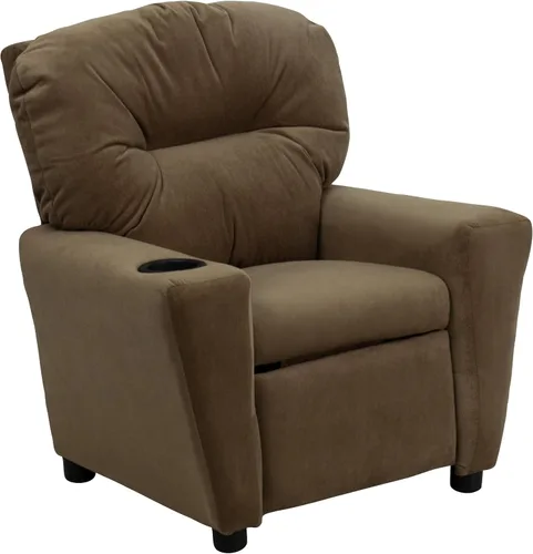 Vista 26 de Flash Furniture Chandler LeatherSoft - Silla reclinable para niños con portavasos y reclinable de seguridad, silla reclinable contemporánea
