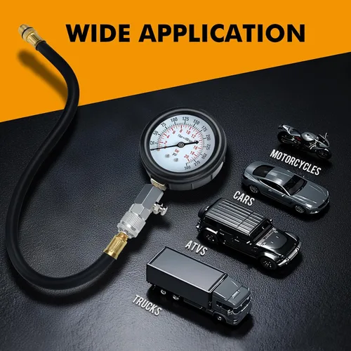 Vista 6 de BETOOLL HW0130 8pcs Kit de comprobador de compresión de cilindro de motor de gasolina medidor de herramienta automotriz