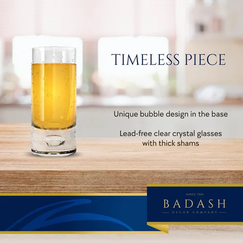 Vista 3 de Badash Galaxy Crystal - Juego de 6 vasos de cristal sin plomo de 4 pulgadas de alto, 3 onzas Lead-Free Crystal Shot Glass Set for Vodka, Whiskey