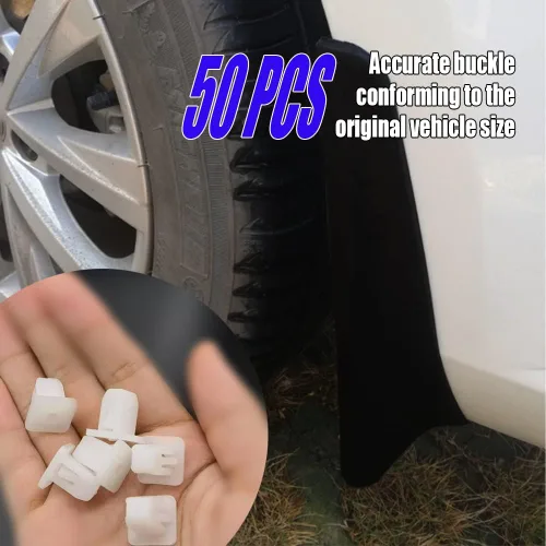 Vista 6 de 50 piezas de clips de retención de parachoques de coche, remaches de plástico cuadrados blancos para forro de guardabarros, clips de parachoques