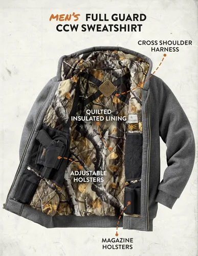 Vista 6 de Legendary Whitetails Sudadera con capucha con aislamiento de protección de transporte oculto para hombre