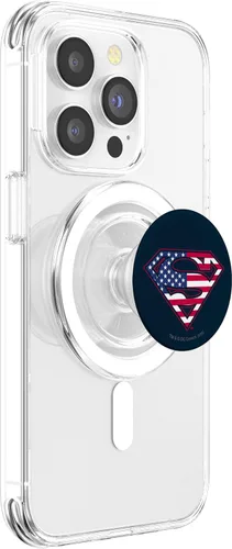 Vista 3 de Superman USA - Escudo de la bandera estadounidense PopSockets MagSafe PopGrip para iPhone