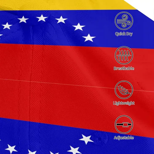 Vista 7 de Gorra de béisbol clásica unisex con estampado 3D de la bandera de Venezuela con cierre de presión ajustable