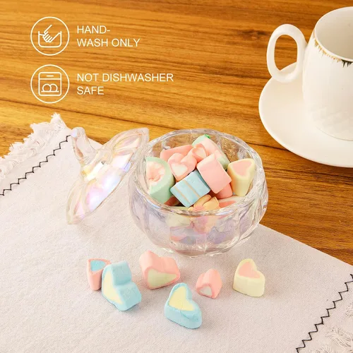 Vista 4 de SHOWLOUE Tarro de cristal para dulces con tapa, recipiente de almacenamiento de alimentos para bufé de dulces de boda, tarro de calabaza