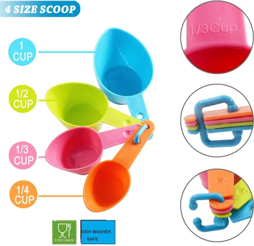 Vista 2 de HINMAY Juego de cucharas medidoras de plástico para alimentos de mascotas, para perros, gatos y aves (color aleatorio) Use for measuring pet food