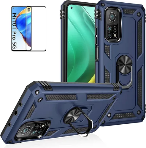 Vista 96 de Funda para Xiaomi POCO X3 NFC /X3 Pro con protector de pantalla, armadura de protección militar híbrida resistente a prueba de golpes, funda Negro