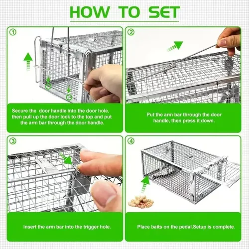 Vista 3 de 1 trampa humana para ratas, trampa para roedores de ardilla para interiores y exteriores, para animales pequeños – ratones de ratón, hámsters, jaula