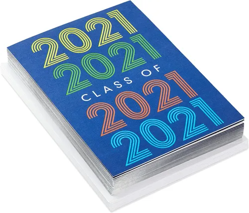 Vista 3 de Hallmark Invitaciones para fiesta de graduación 2021, 20 invitaciones con sobres (azul retro)